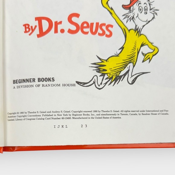 Green Eggs and Ham Dr Seuss 1960 Beginner Books Vintage Hardcover Kids Story - Picture 8 of 10